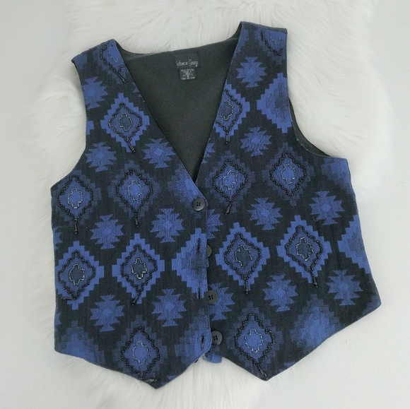 Lemon Grass | Bohemian Aztec Vest Size Large - Picture 1 of 8